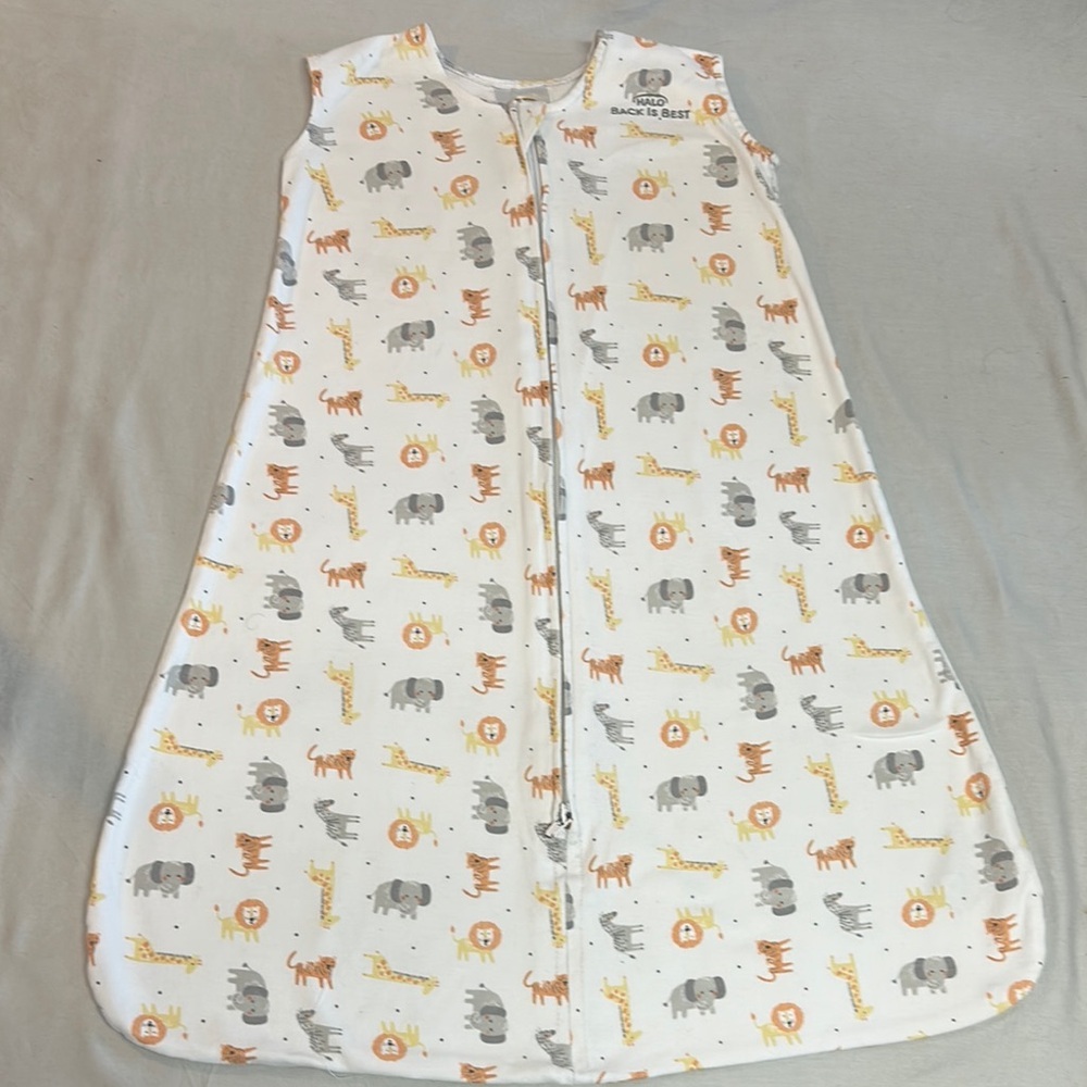Halo Cozy Cotton White and Gray Sleep Sack